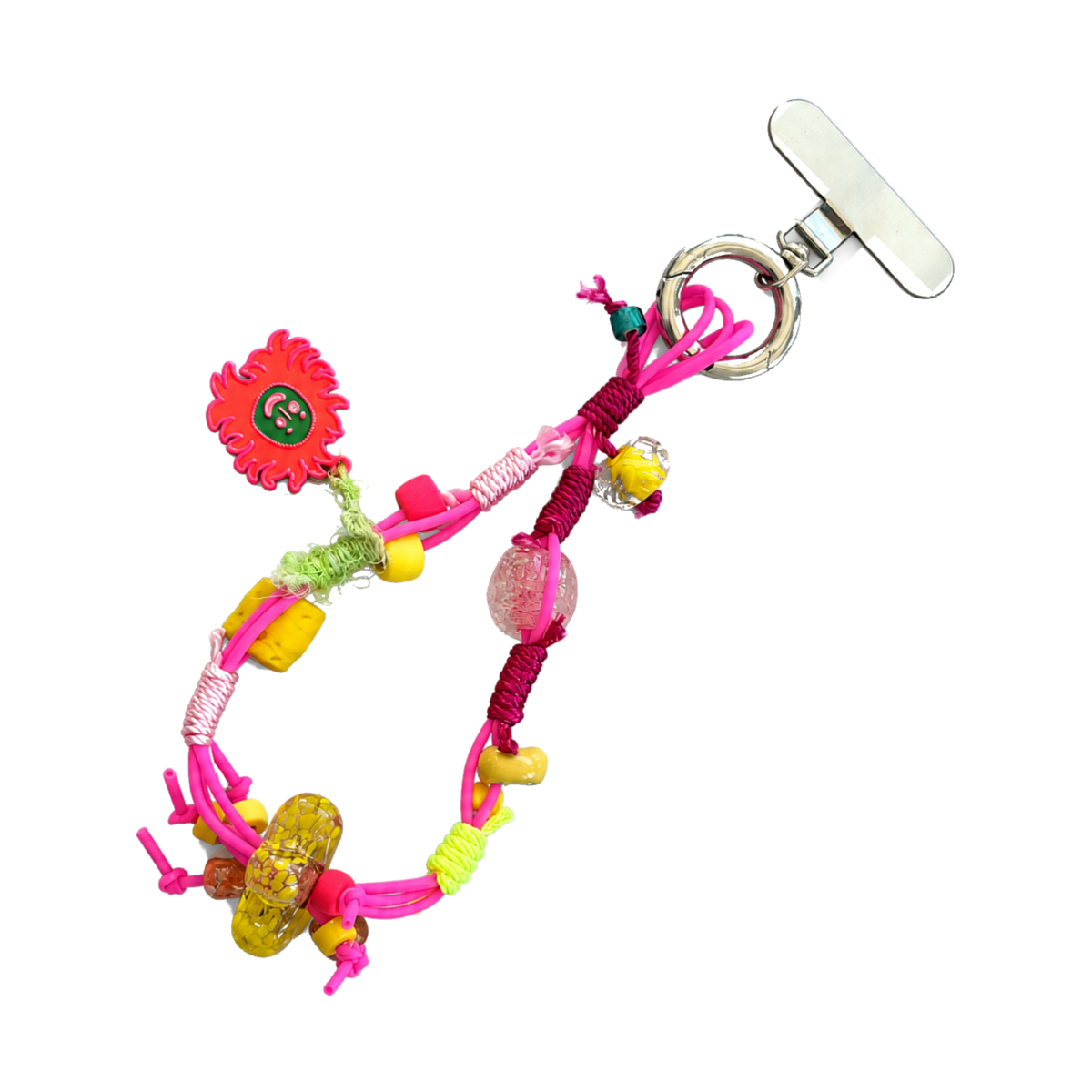 Kalesa Hot Pink Sun Charm Loop angled view