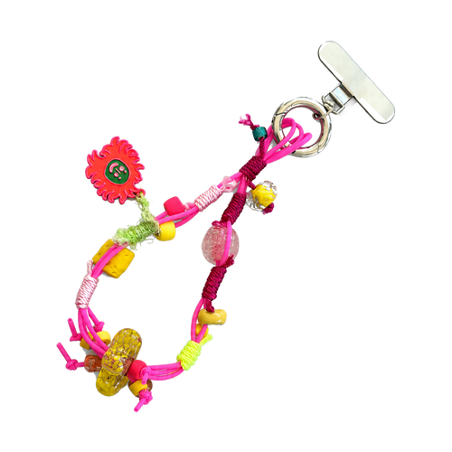 Kalesa Hot Pink Sun Charm Loop angled view