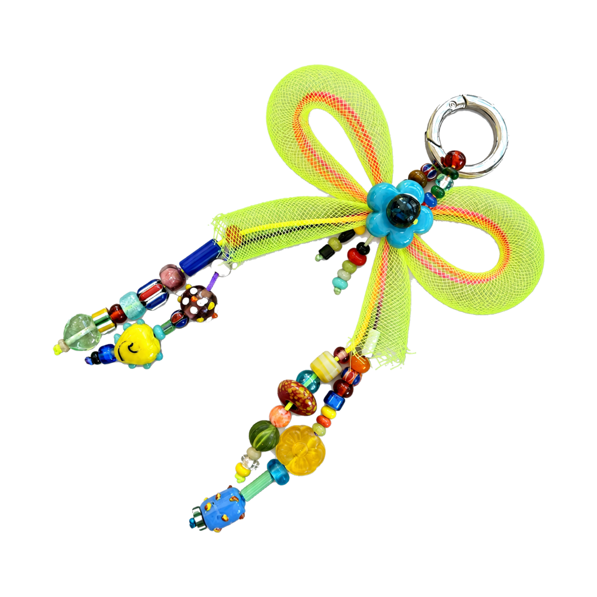 Kalesa Neon Lime Bow Charm angled view