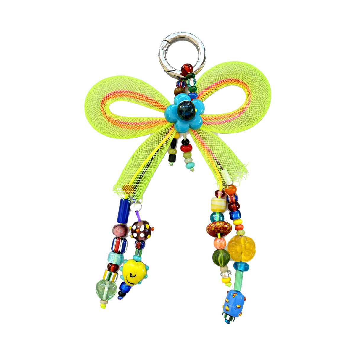 Kalesa Neon Lime Bow Charm front view