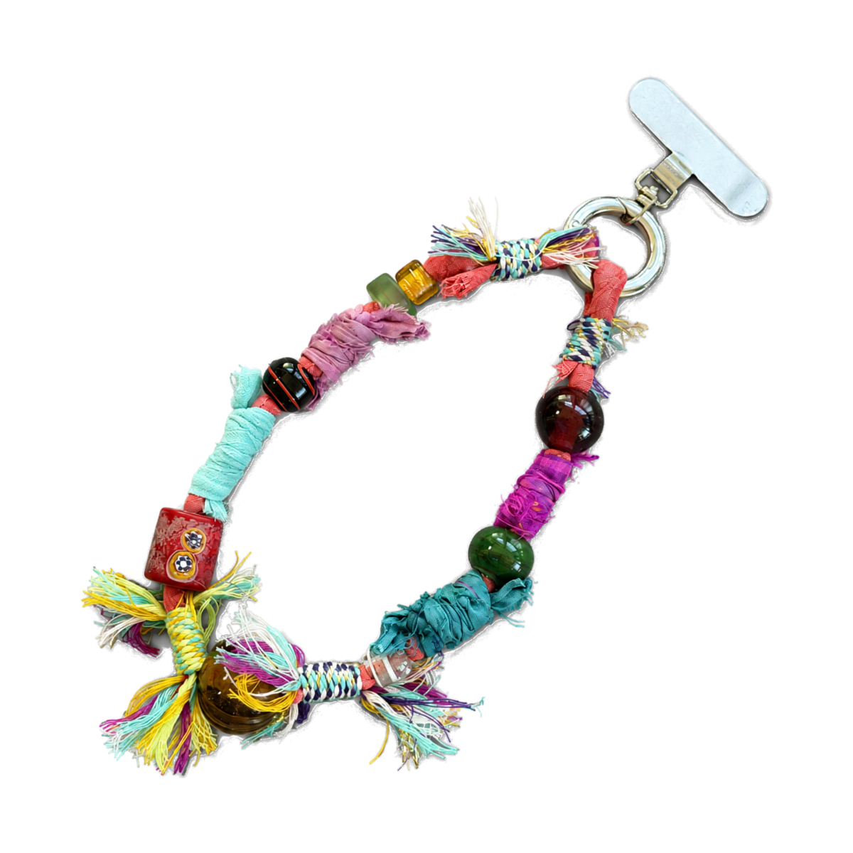 Kalesa Rainbow Textile Statement Loop angled view
