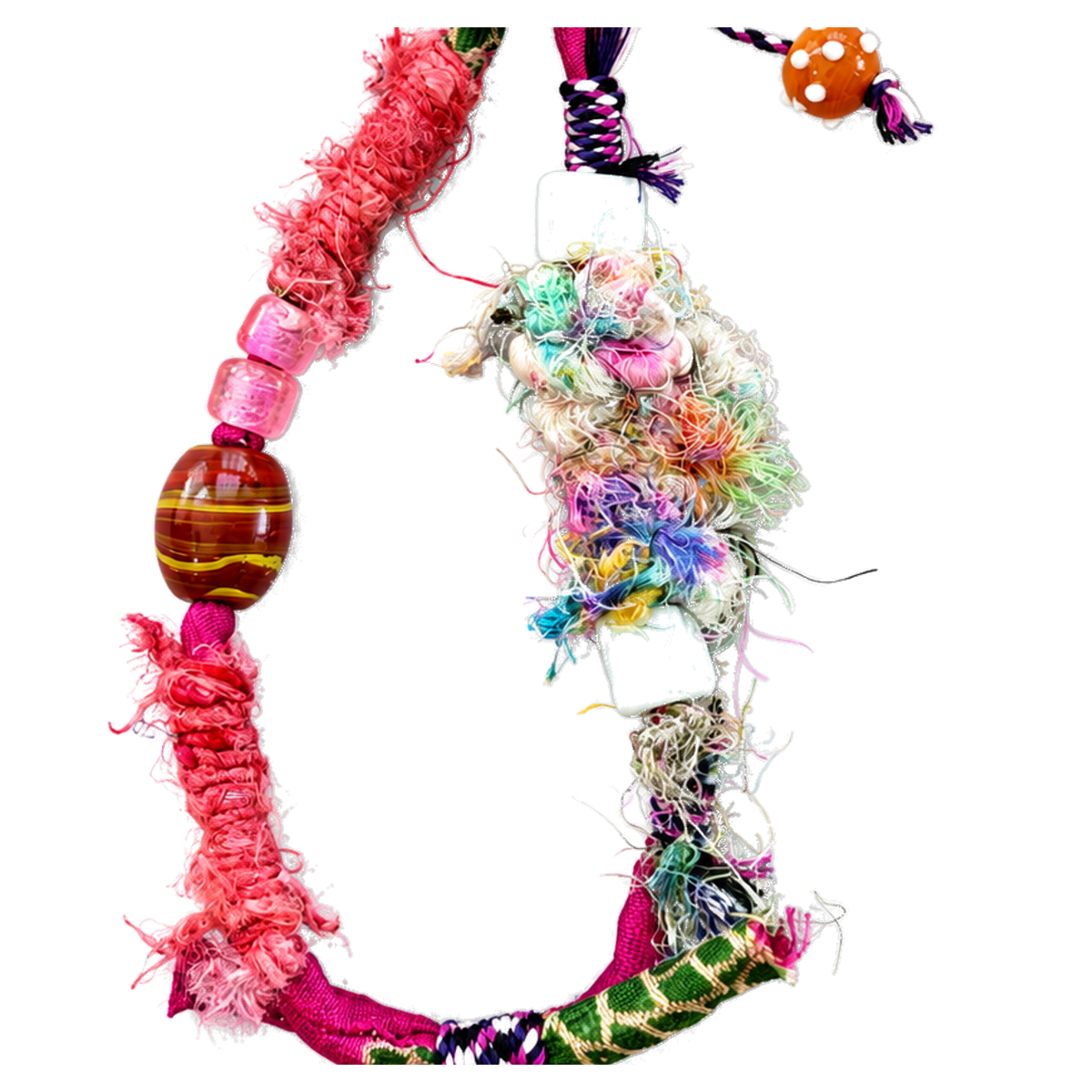 Kalesa Rose Textile Loop fiber and bead detail