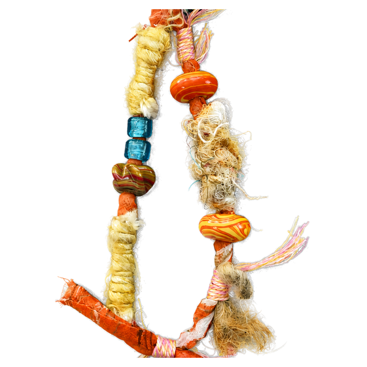 Kalesa Sunset Textile Loop fiber and bead detail