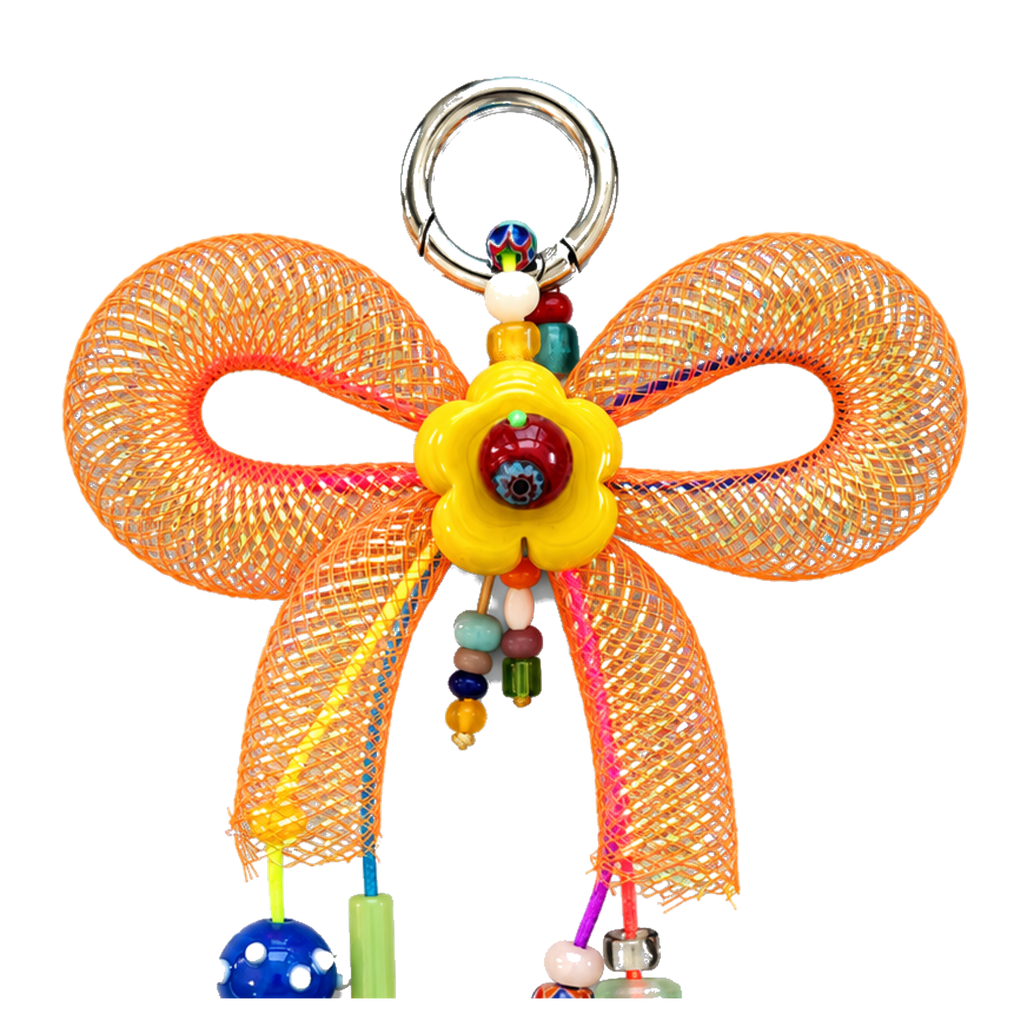 Kalesa Tangerine Bow Charm bead and bow detail