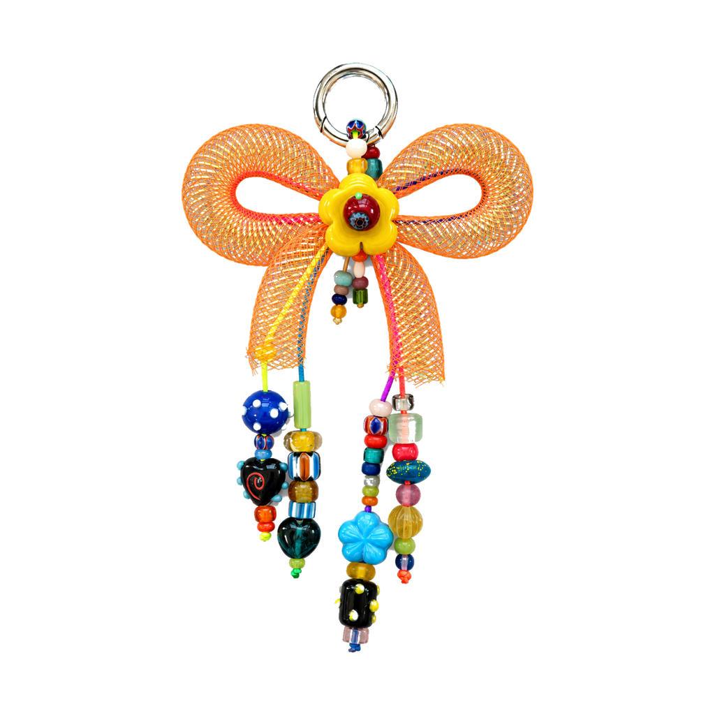 Kalesa Tangerine Bow Charm front view